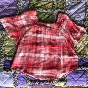 Red & White Short Sleeve Top - Medium